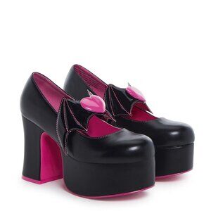 Monster High X YRU Draculaura Black & Pink Deelite Heels